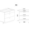 Долен модул с три чекмеджета БФ-Капучино мат-11-55