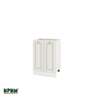 Долен модул за вграждане на мивка с две врати и рафт БФ-Бяло мат-09-22