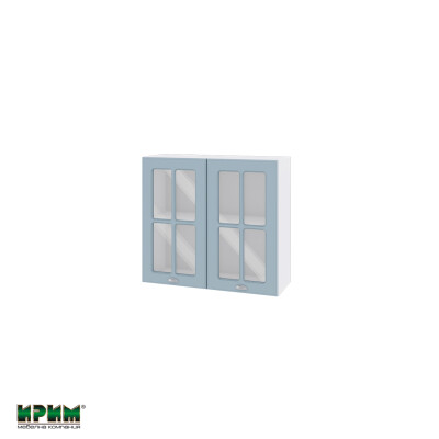 Горен модул с две витринни врати и рафт БФ-Деним мат-06-104