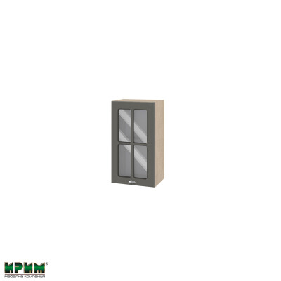 Горен модул с витринна врата и рафт МФ-Цимент мат-06-102