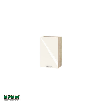 Горен модул с врата и рафт АРФ-Крийм гланц-06-6