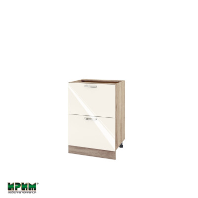 Долен модул с две чекмеджета АРФ-Крийм гланц-06-44