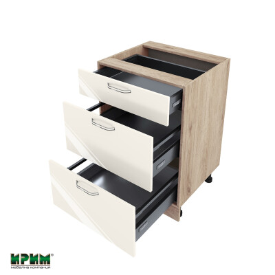 Долен модул с три чекмеджета АРФ-Крийм гланц-06-54