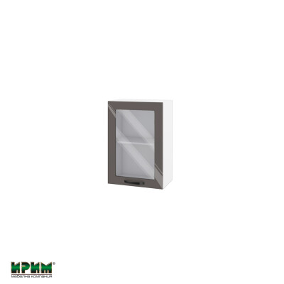 Горен модул с витринна врата и рафт БФ-Антрацит гланц-05-218