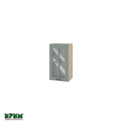 Горен модул с витринна врата и рафт МФ-Олив мат-11-102