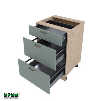 Долен модул с три чекмеджета с плавно затваряне МФ-Олив мат-11-54