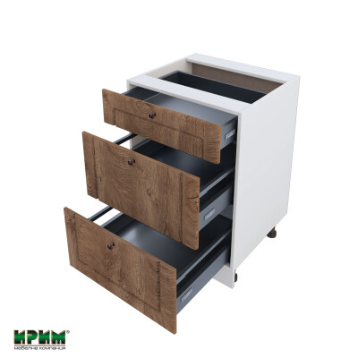 Долен модул с три чекмеджета с плавно затваряне БФ-Дъб натурал-06-54