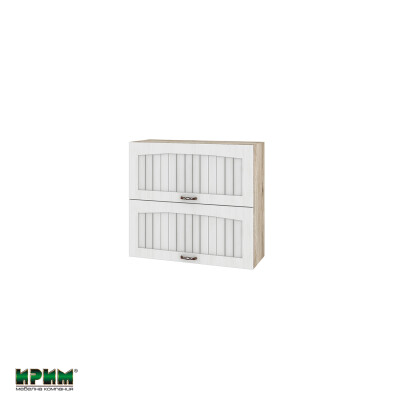 Горен модул с две хоризонтални врати АРФ-Бяло фладер-04-12