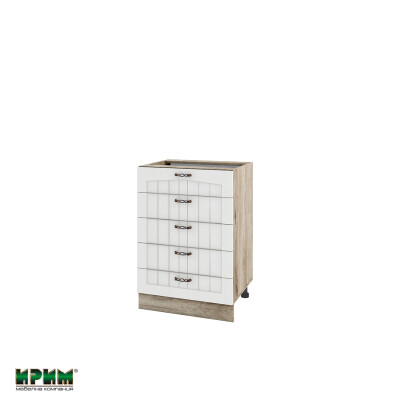 Долен модул с пет чекмеджета АРФ-Бяло фладер-04-29