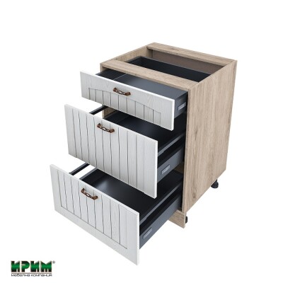 Долен модул с три чекмеджета с плавно затваряне АРФ-Бяло фладер-04-54