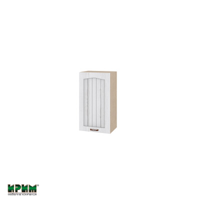 Горен модул с врата и рафт МФ-Бяло фладер-04-2 (десен)