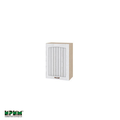 Горен модул с врата и рафт МФ-Бяло фладер-04-68 (ляв)