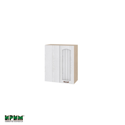 Горен модул за ъгъл с врата и рафт МФ-Бяло фладер-04-67 (ляв)