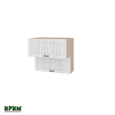 Горен модул с две хоризонтални врати МФ-Бяло фладер-04-107