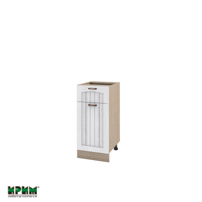 Долен модул с чекмедже,врата и рафт МФ-Бяло фладер-04-74 (ляв)