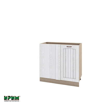 Долен модул за ъгъл с врата и рафт МФ-Бяло фладер-04-92 (ляв)