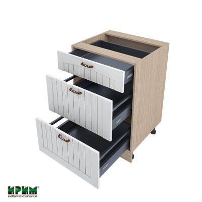 Долен модул с три чекмеджета с плавно затваряне МФ-Бяло фладер-04-54