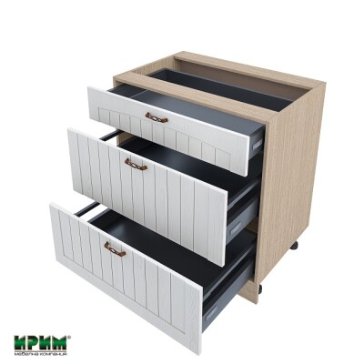 Долен модул с три чекмеджета с плавно затваряне МФ-Бяло фладер-04-55