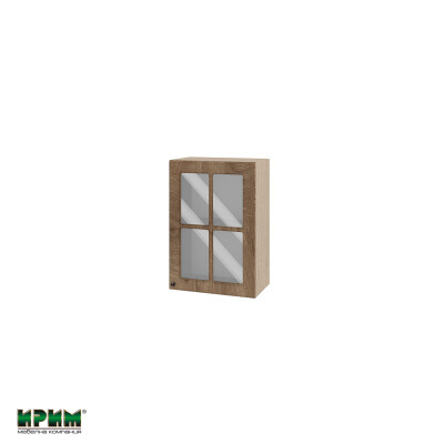 Горен модул с витринна врата и рафт МФ-Дъб натурал-06-118