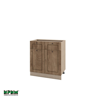 Долен модул с 2 чекмеджета,2 врати и рафт МФ-Дъб натурал-06-26