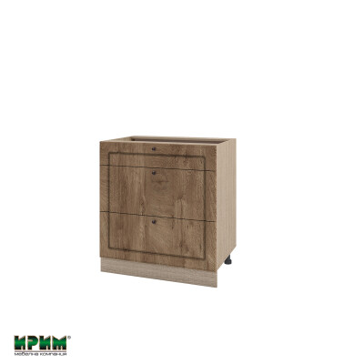 Долен модул с три чекмеджета с плавно затваряне МФ-Дъб натурал-06-120