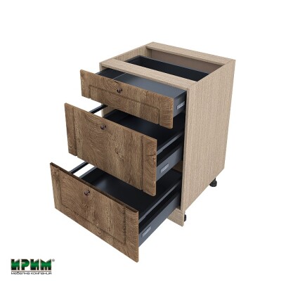 Долен модул с три чекмеджета с плавно затваряне МФ-Дъб натурал-06-54