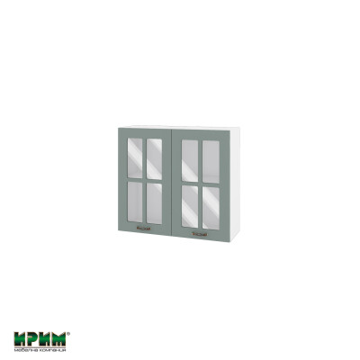 Горен модул с две витринни врати и рафт БФ-Олив мат-11-104