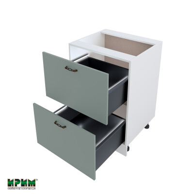 Долен модул с две чекмеджета с плавно затваряне и LED осветление БФ-Олив мат-11-72