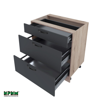 Долен модул с три чекмеджета с плавно затваряне АРФ-Карбон мат-11-55