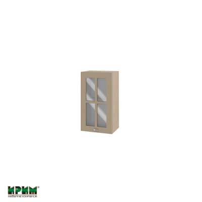 Горен модул с витринна врата и рафт МФ-Капучино мат-11-102