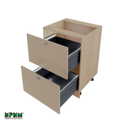 Долен модул с две чекмеджета с плавно затваряне и LED осветление МФ-Капучино мат-11-72