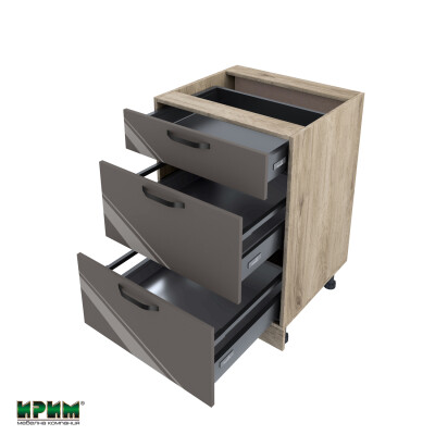 Долен модул с три чекмеджета с плавно затваряне АРФ-Антрацит гланц-05-54