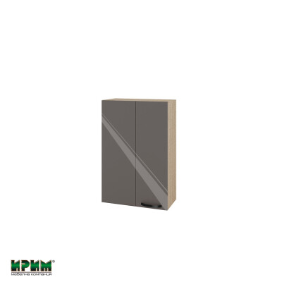 Горен модул за ъгъл с врата и рафт МФ-Антрацит гланц-05-122