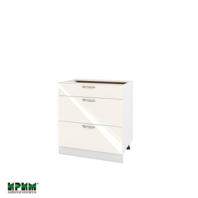 Долен модул с три чекмеджета с плавно затваряне БФ-Крийм гланц-11-120