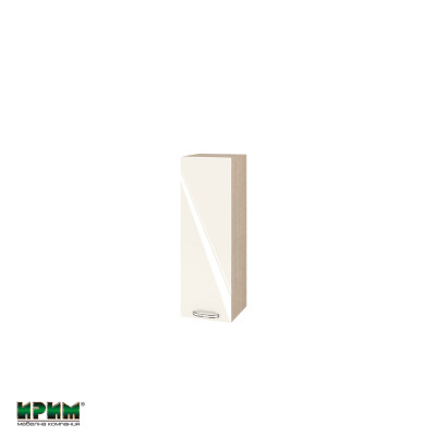 Горен модул с врата и два рафта МФ-Крийм гланц-11-115