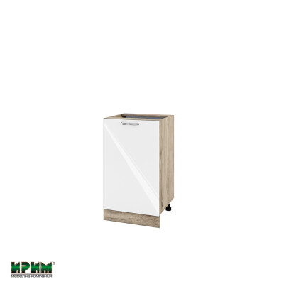 Долен модул с врата и рафт АРФ-Бяло гланц-05-43