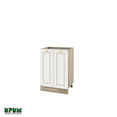 Долен модул за вграждане на мивка с две врати и рафт АРФ-Бяло мат-09-22