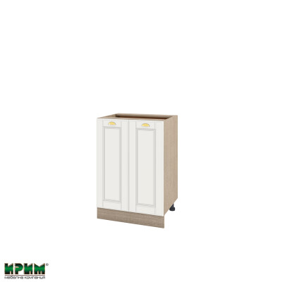 Долен модул за вграждане на мивка с две врати и рафт МФ-Бяло мат-09-22