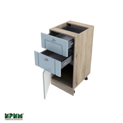 Долен модул с две чекмеджета и врата с плавно затваряне АРФ-Деним мат-06-73 (ляв)