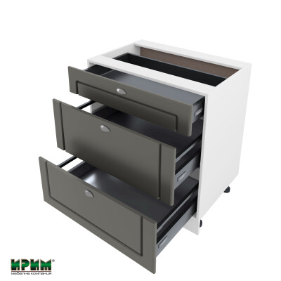 Долен модул с три чекмеджета с плавно затваряне БФ-Цимент мат-06-55