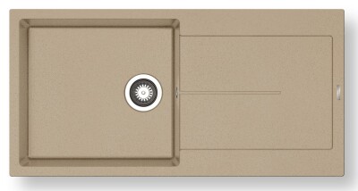 Мивка от гранит Ithaka (100×50) 1B 1D PLUS Тъмно бежово