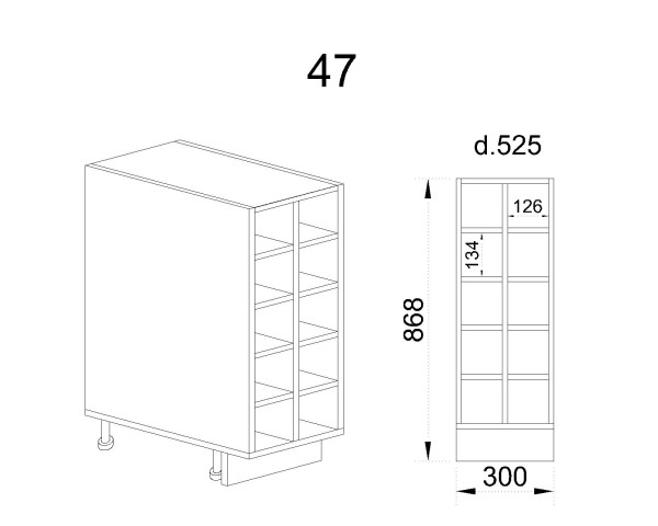 Долен модул бутилиера за 10 бутилки  Б - 47