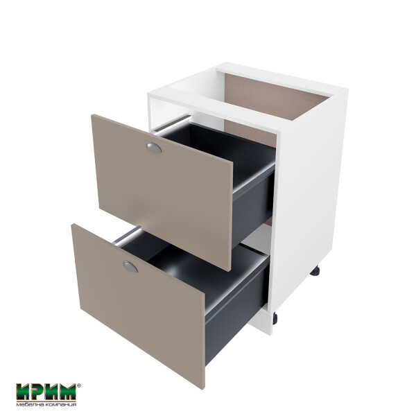 Долен модул с две чекмеджета и LED БФ-Капучино мат-11-72