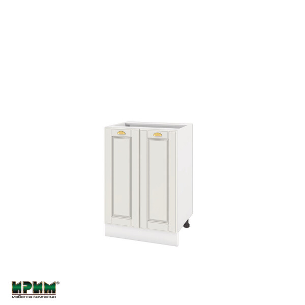 Долен модул за вграждане на мивка с две врати и рафт БФ-Бяло мат-09-22