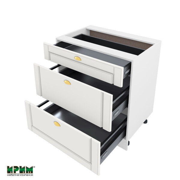 Долен модул с три чекмеджета БФ-Бяло мат-09-55