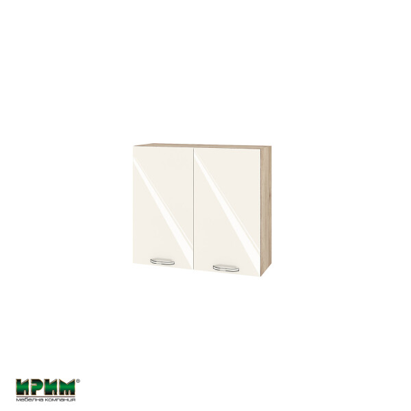 Горен модул с две врати и рафт АРФ-Крийм гланц-06-4
