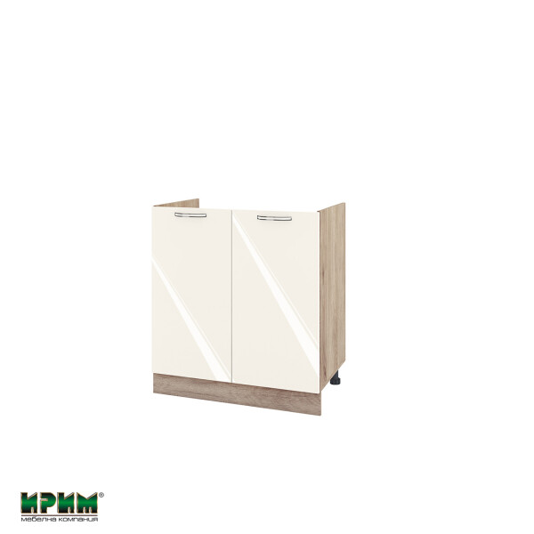 Долен модул за бордова мивка с две врати АРФ-Крийм гланц-06-30