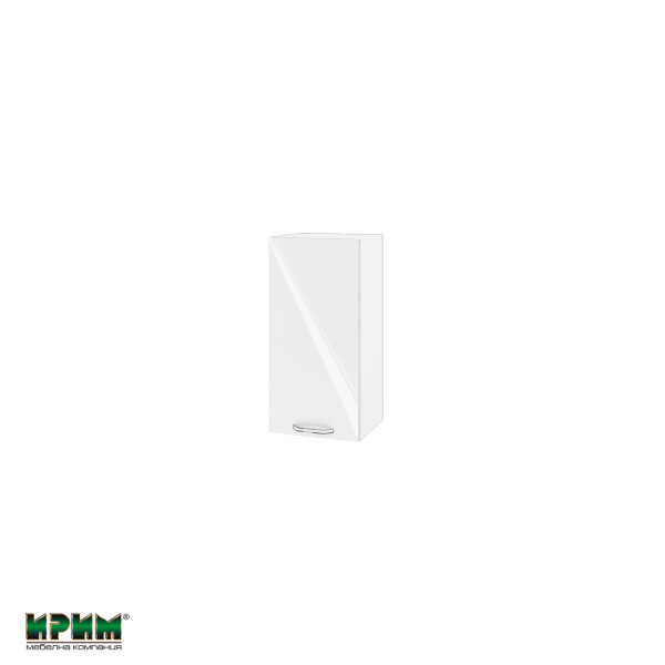 Горен модул с врата и рафт БФ-Бяло гланц-05-16