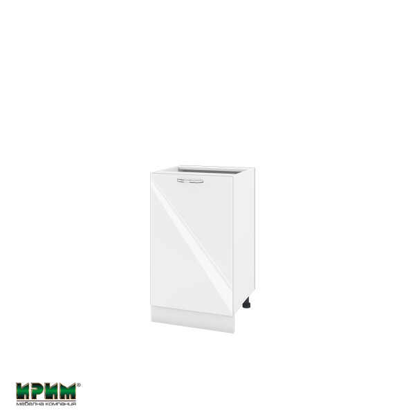 Долен модул с врата и рафт БФ-Бяло гланц-05-43