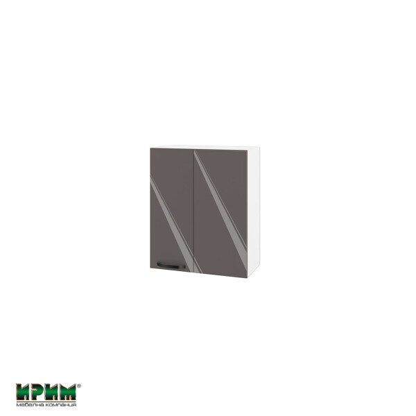 Горен модул за ъгъл с врата и рафт БФ-Антрацит гланц-05-17